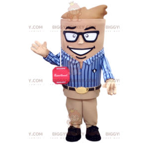 BIGGYMONKEY™ Mascot Costume Dynamic Man in Blue Shirt