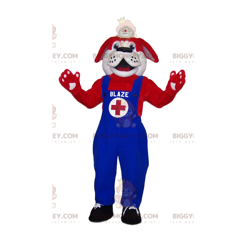 BIGGYMONKEY™ Red St Bernard Rescuer sinisessä haalareissa