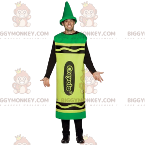 Giant Green Crayon BIGGYMONKEY™ maskottiasu - Biggymonkey.com