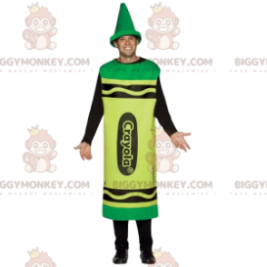 Στολή μασκότ με Giant Green Crayon BIGGYMONKEY™ - Μασκότ αντικειμένων - BIGGYMONKEY_011823 - BiggyMonkey.com