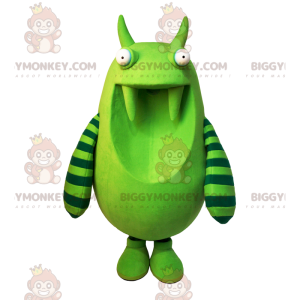 BIGGYMONKEY™ maskotkostume Kæmpegrønt monster med store tænder