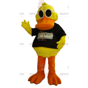 BIGGYMONKEY™ Maskotdräkt Gul och orange anka med solglasögon -