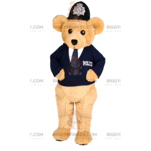 BIGGYMONKEY™ mascot costume of beige ouson in policeman outfit