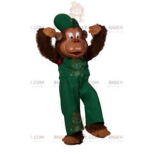 BIGGYMONKEY™ Maskotkostume Comic Monkey i grønne overalls - Abermasker - BIGGYMONKEY_011835 - BiggyMonkey.com