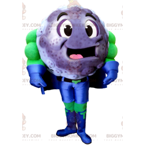 Blackcurrant Blueberry BIGGYMONKEY™ Mascot Costume In Superhero