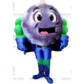 Blackcurrant Blueberry BIGGYMONKEY™ Mascot Costume In Superhero