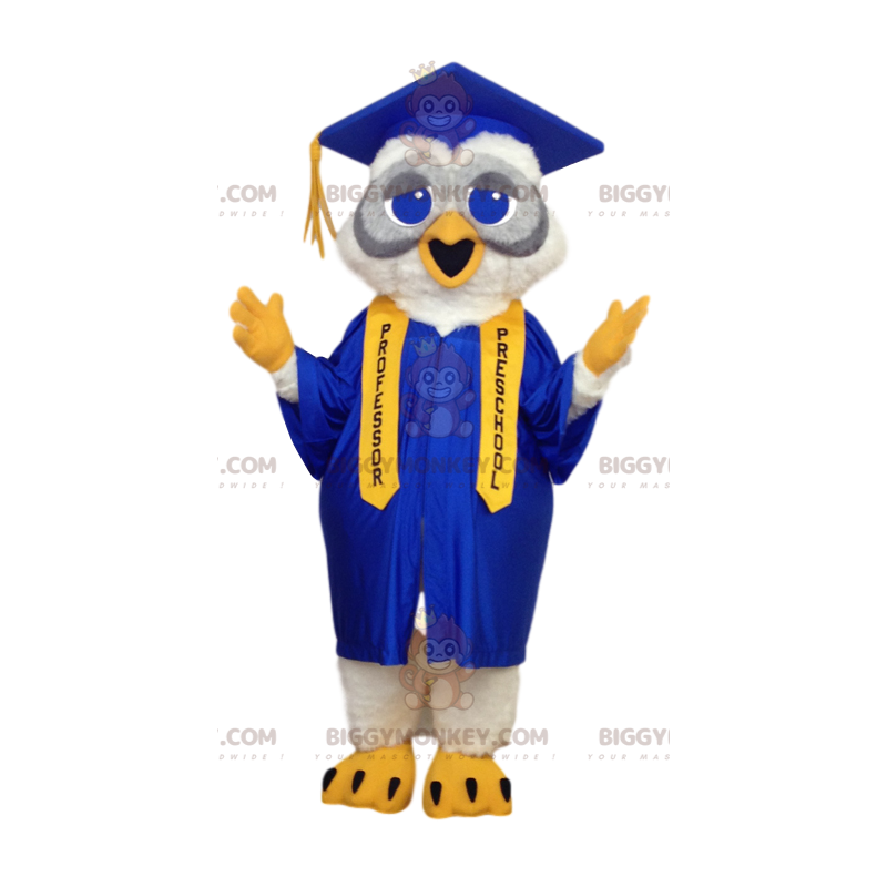 BIGGYMONKEY™ Costume da mascotte di gufi giganti grigi e BIGGYMONKEY™ Costume da mascotte di gufi giganti grigi e