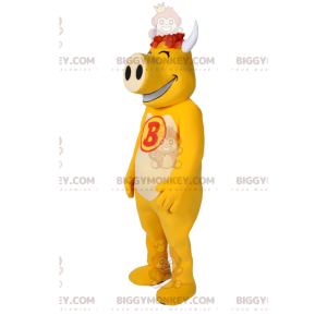 Πολύ αστεία στολή μασκότ BIGGYMONKEY™ Yellow Pig -