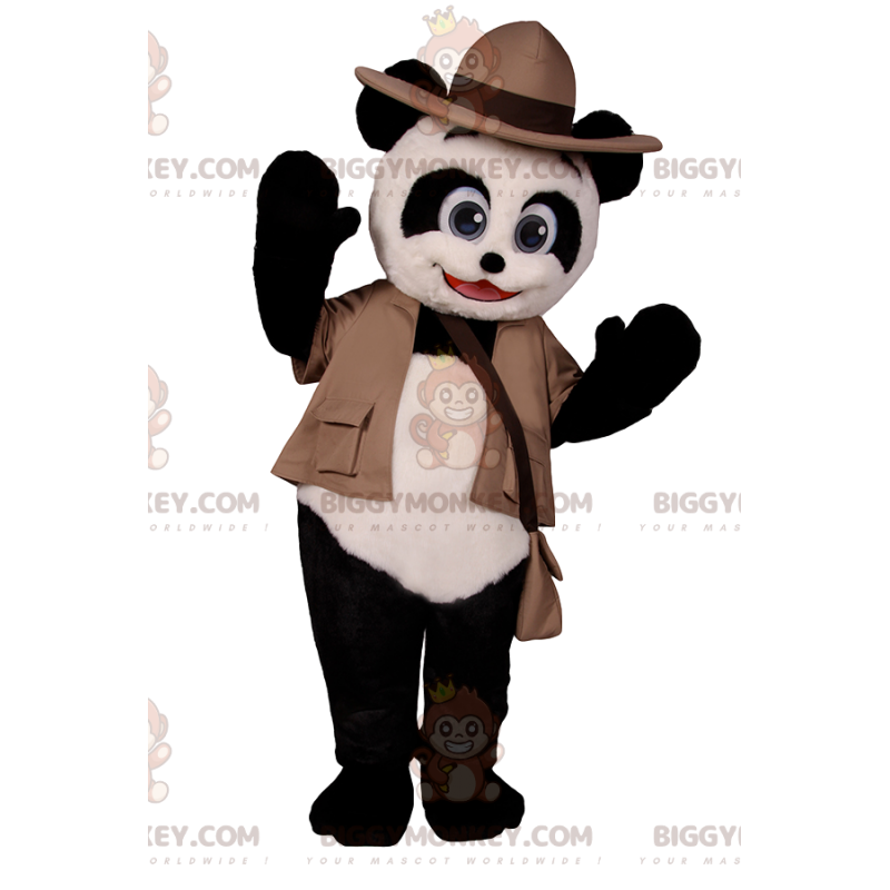 Panda BIGGYMONKEY™ Mascot Costume with Adventurer Outfit -