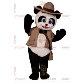 Kostým maskota Panda BIGGYMONKEY™ s oblečením Adventurer –
