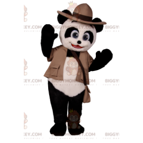 Panda BIGGYMONKEY™ Mascot Costume with Adventurer Outfit -