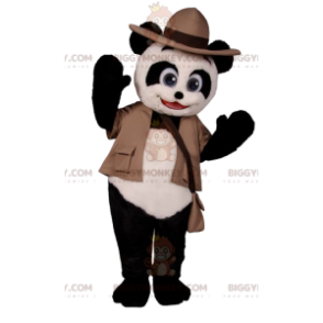 Panda BIGGYMONKEY™ Mascot Costume with Adventurer Outfit -