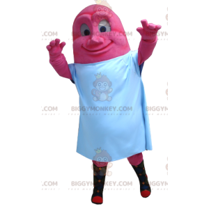 BIGGYMONKEY™ Pink Monster Pink Snowman Mascot Costume With