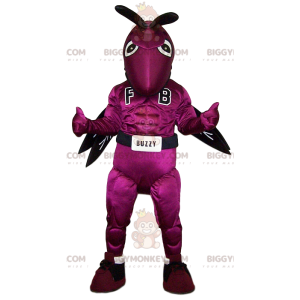 Original and dynamic fuchsia wasp BIGGYMONKEY™ mascot costume -