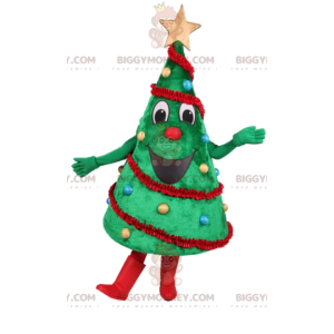 BIGGYMONKEY™ μασκότ στολή πράσινο δέντρο με Χριστουγεννιάτικη