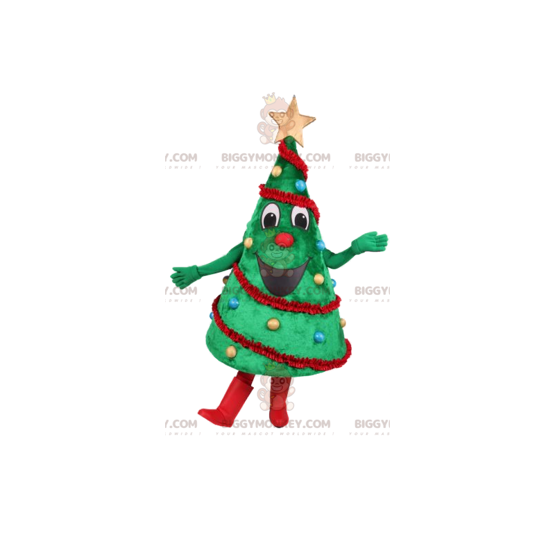 Costume de mascotte BIGGYMONKEY™ de sapin vert avec sa