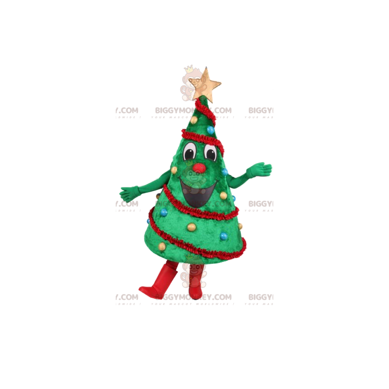 Traje de Mascote BIGGYMONKEY™ Árvore Verde com Decoração de Traje de Mascote BIGGYMONKEY™ Árvore Verde com Decoração de