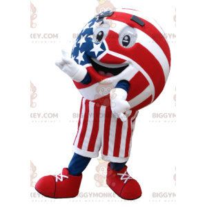 Red Blue and White Balloon Bowling Ball BIGGYMONKEY™ Mascot