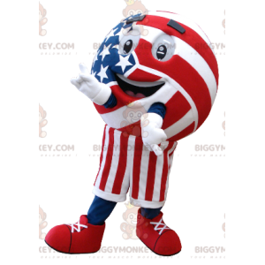 Rød blå og hvid ballon bowlingbold BIGGYMONKEY™ maskotkostume -