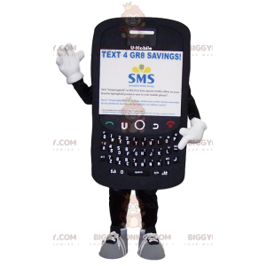 Riesiges schwarzes Handy BIGGYMONKEY™ Maskottchen-Kostüm -