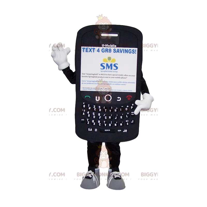 Jättesvart mobiltelefon BIGGYMONKEY™ maskotdräkt - BiggyMonkey Jättesvart mobiltelefon BIGGYMONKEY™ maskotdräkt - BiggyMonkey