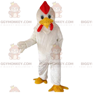 BIGGYMONKEY™ maskotkostume Hvid superkylling og rød crest - Hens maskot - haner - høns - BIGGYMONKEY_011871 - BiggyMonkey.com