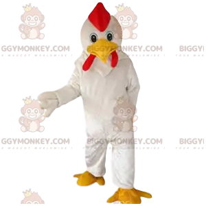 Costume de mascotte BIGGYMONKEY™ de super poulet blanc et sa