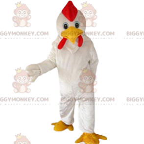 BIGGYMONKEY™ maskotkostume Hvid superkylling og rød crest - Hens maskot - haner - høns - BIGGYMONKEY_011871 - BiggyMonkey.com