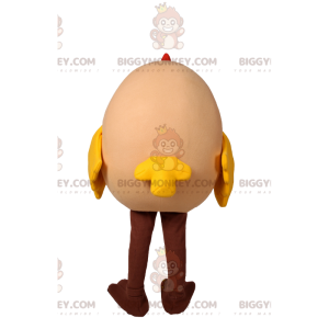 Costume de mascotte BIGGYMONKEY™ d'œuf de poule super joyeux et