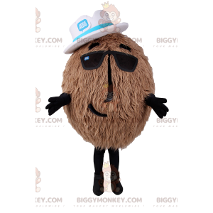 Kostým kokosového maskota BIGGYMONKEY™ s bílým kloboukem –
