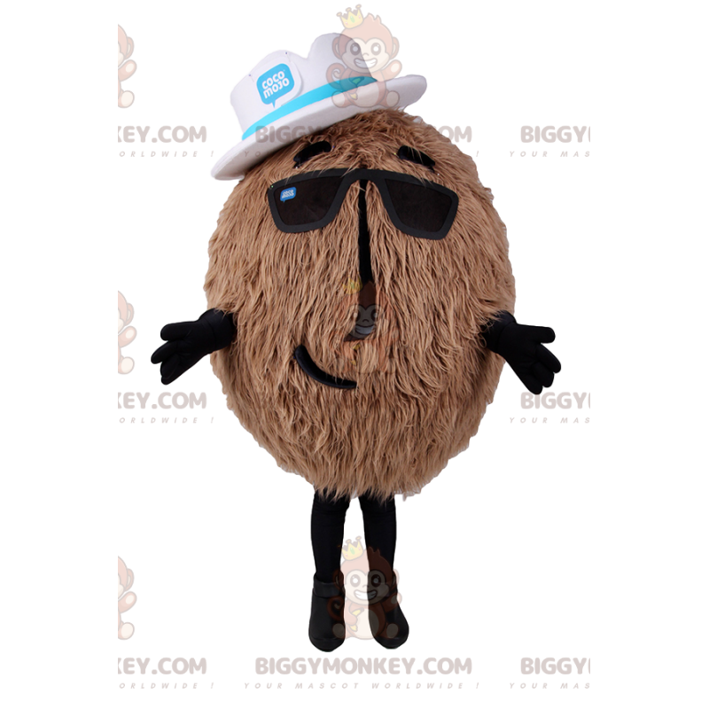 Traje de mascote Coconut BIGGYMONKEY™ com chapéu branco - Mascote de comida - BIGGYMONKEY_011887 - BiggyMonkey.com
