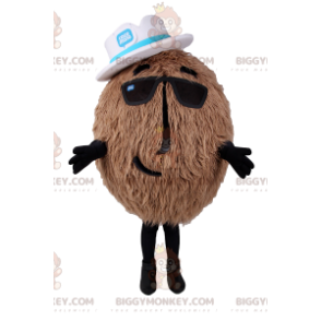Traje de mascote Coconut BIGGYMONKEY™ com chapéu branco - Mascote de comida - BIGGYMONKEY_011887 - BiggyMonkey.com