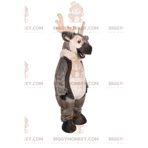 Big Grinning Grey Rensdyr BIGGYMONKEY™ maskotkostume - Hjort og doe-maskoter - BIGGYMONKEY_011888 - BiggyMonkey.com