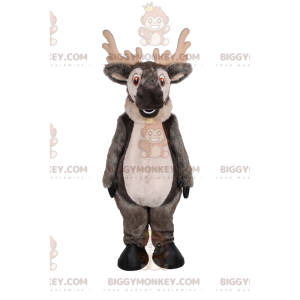 Big Grinning Gray Reindeer BIGGYMONKEY™ Mascot Costume -