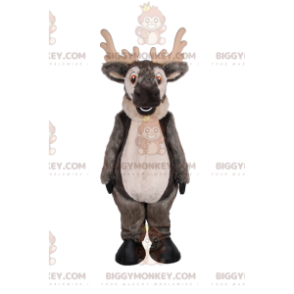 Big Grinning Grey Reindeer BIGGYMONKEY™ maskotkostyme - Hjort og doe-maskoter - BIGGYMONKEY_011888 - BiggyMonkey.com