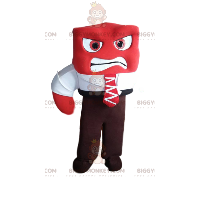 BIGGYMONKEY™ Costume da mascotte Uomo rosso aggressivo con BIGGYMONKEY™ Costume da mascotte Uomo rosso aggressivo con