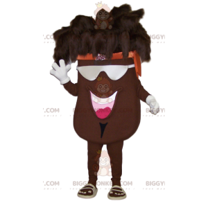 Disfraz de mascota gigante Brown Bean BIGGYMONKEY™ con peinado