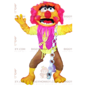 Costume da mascotte mostro BIGGYMONKEY™ rosa neon e giallo -