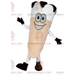 Disfraz de mascota de cono de helado blanco y negro