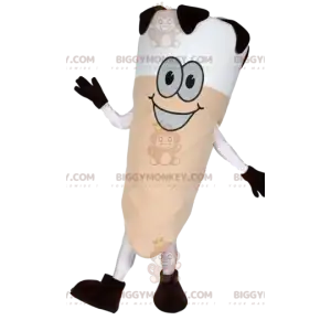 Disfraz de mascota de cono de helado blanco y negro