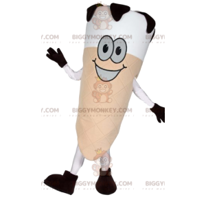 White and Black Ice Cream Cone BIGGYMONKEY™ Mascot Costume -