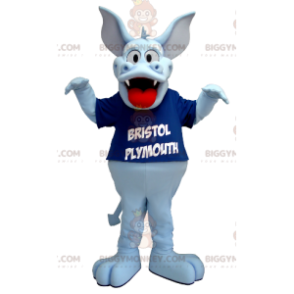 Costume de mascotte BIGGYMONKEY™ de dragon bleu clair mignon et