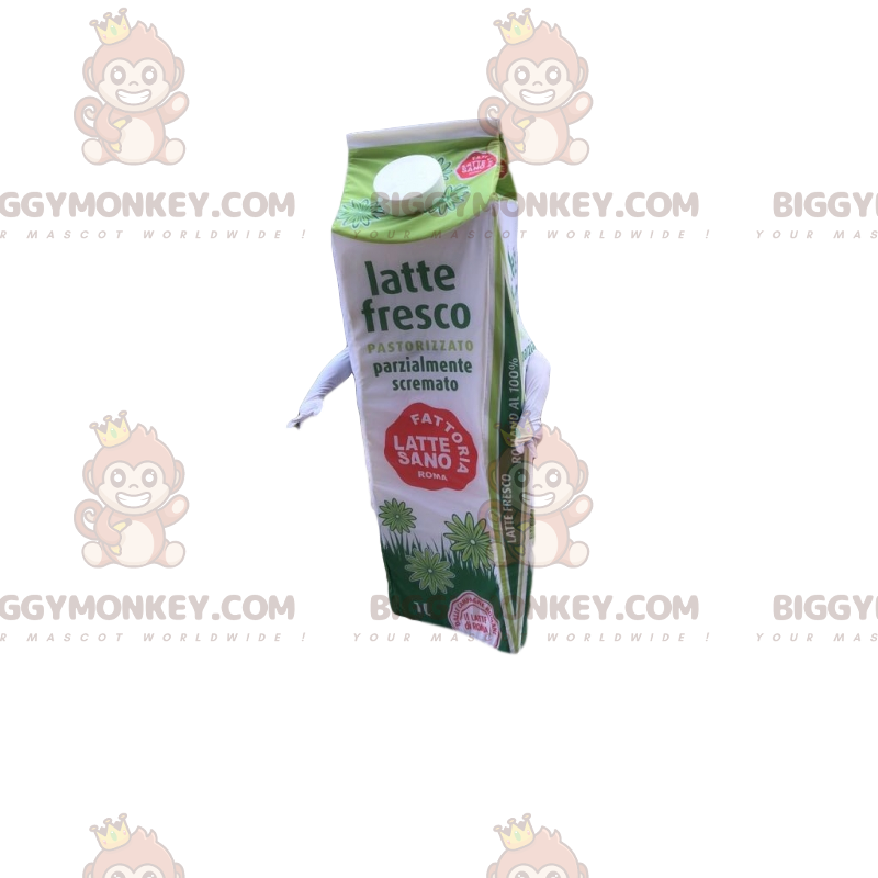  Costume da mascotte BIGGYMONKEY™ Milk Brick verde e bianco - Mascotte di oggetti - BIGGYMONKEY_011906 - BiggyMonkey.com