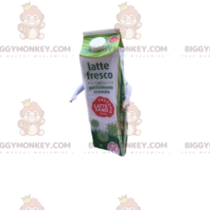 Traje de mascote BIGGYMONKEY™ de tijolos de leite verde e