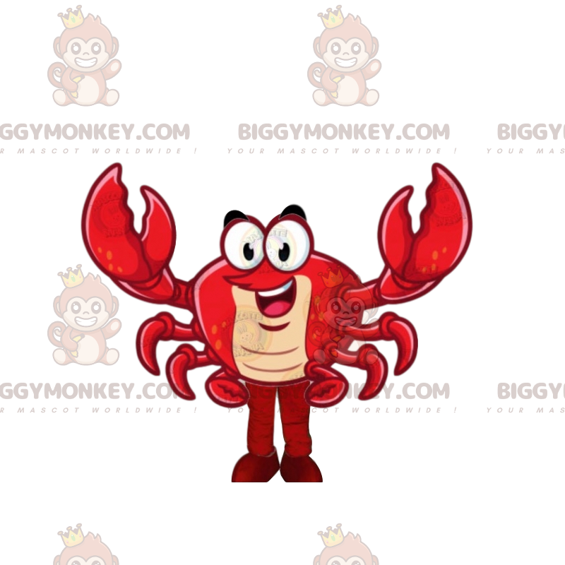 Disfraz de mascota BIGGYMONKEY™ de cangrejo rojo Tamaño L (175-180 CM)