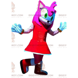 BIGGYMONKEY™ maskotdräkt Amy Rose, Bride of Sonic, Segas Hedgehog - Maskoter kända människor - BiggyMonkey.com