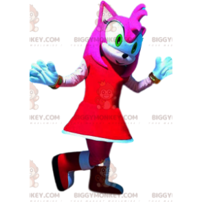 BIGGYMONKEY™ Maskottchenkostüm Amy Rose, Braut von Sonic, Segas