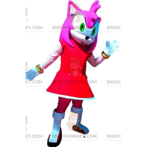 BIGGYMONKEY™ Maskottchenkostüm Amy Rose, Braut von Sonic, Segas