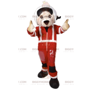Kostým maskota jezdce BIGGYMONKEY™ bílého psa – Biggymonkey.com
