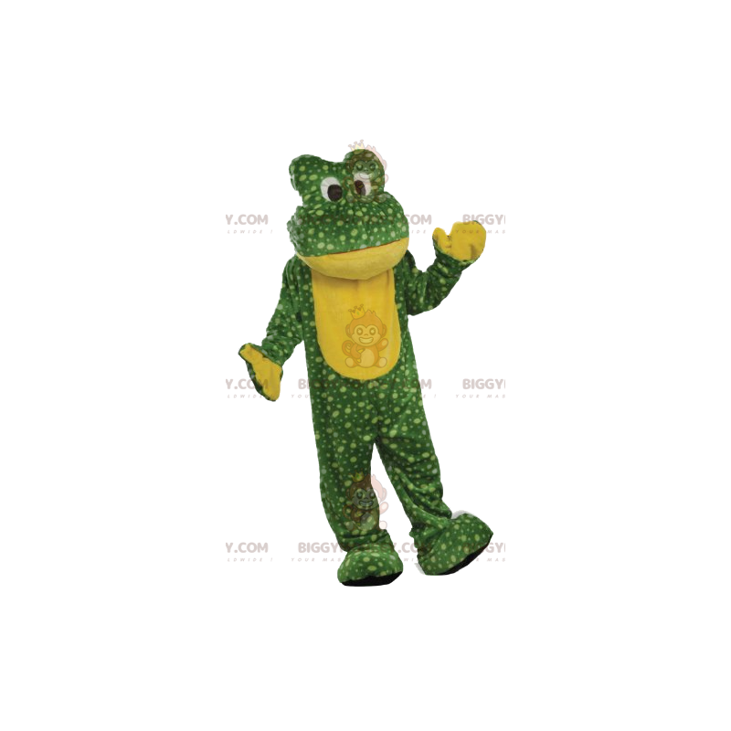 Costume de mascotte BIGGYMONKEY™ de grenouille verte à pois Costume de mascotte BIGGYMONKEY™ de grenouille verte à pois